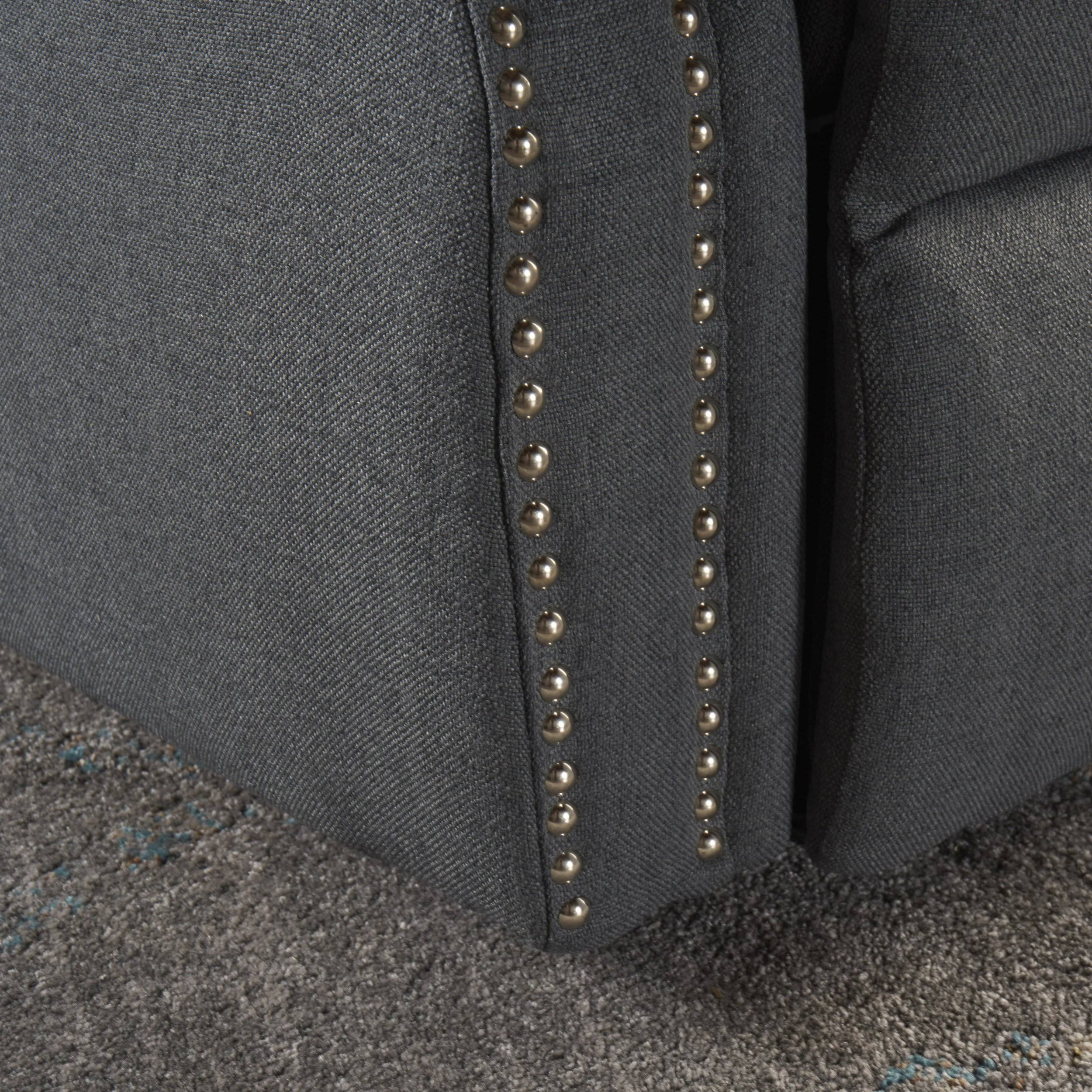 Navy Blue Tufted Fabric Power Recliner Z17318