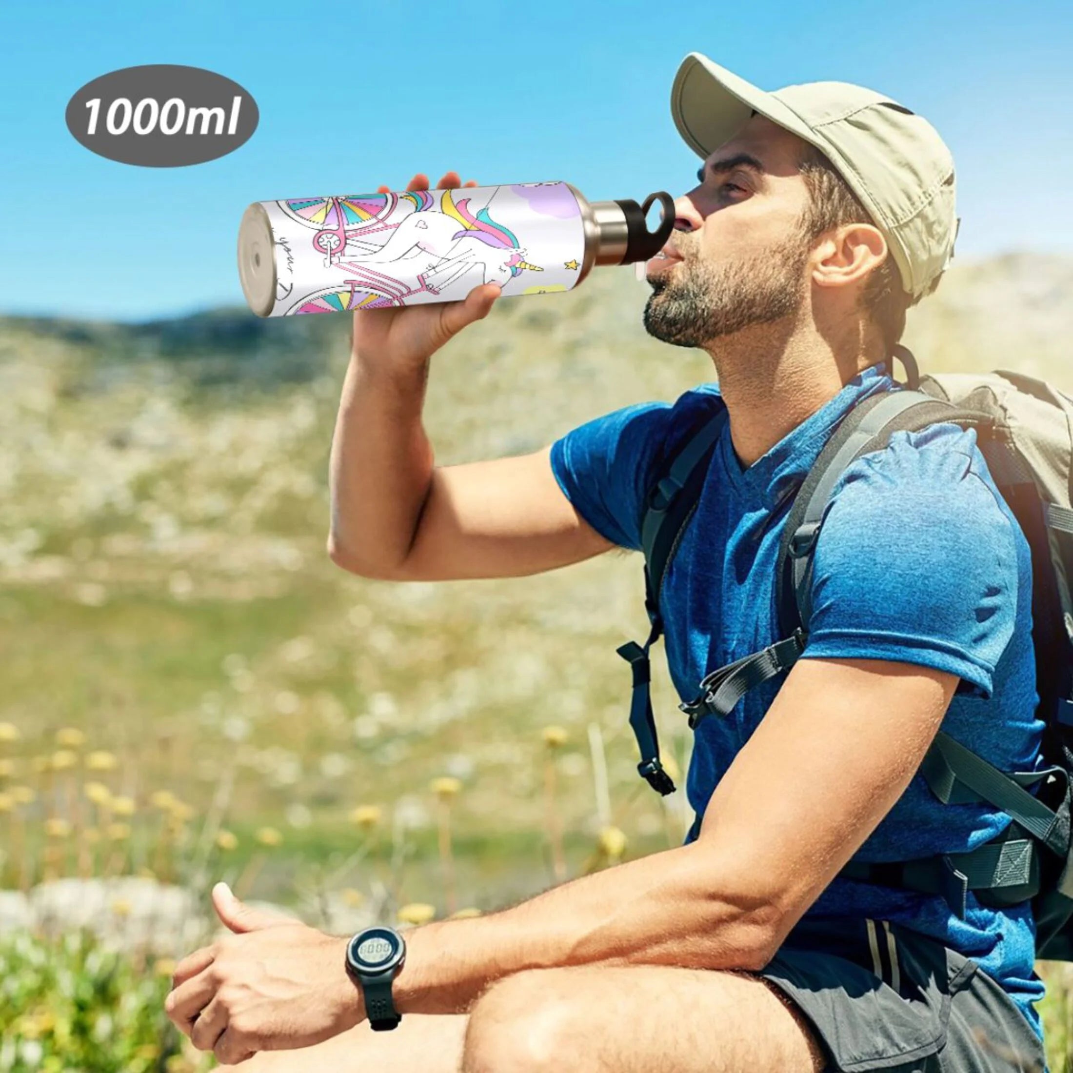 Stainless Steel Insulated Water Bottle with Straw Lid T35326