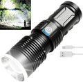 100000 Lumen Rechargeable Flashlight with USB Cable, 3 Modes, Zoomable, Waterproof F95879