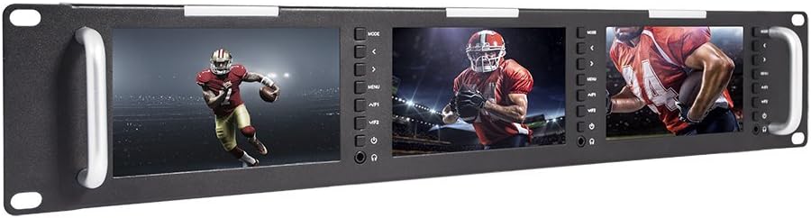 Triple 5 Inch 2RU Rack Mount Monitor LCD 800x400 3G SDI HDMI AV Input and Output P570742