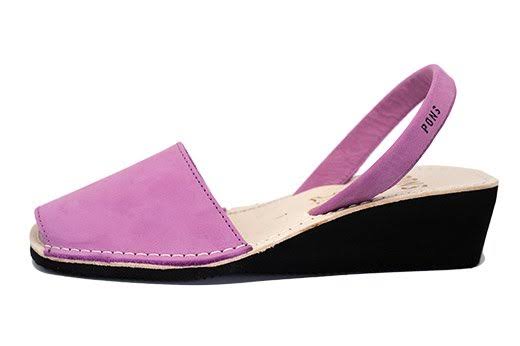 Berry Leather Wedge Shoes K630293