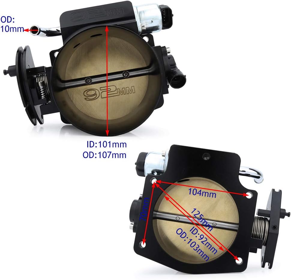 92mm Black Throttle Body CNC Cable Pack of 2 K179