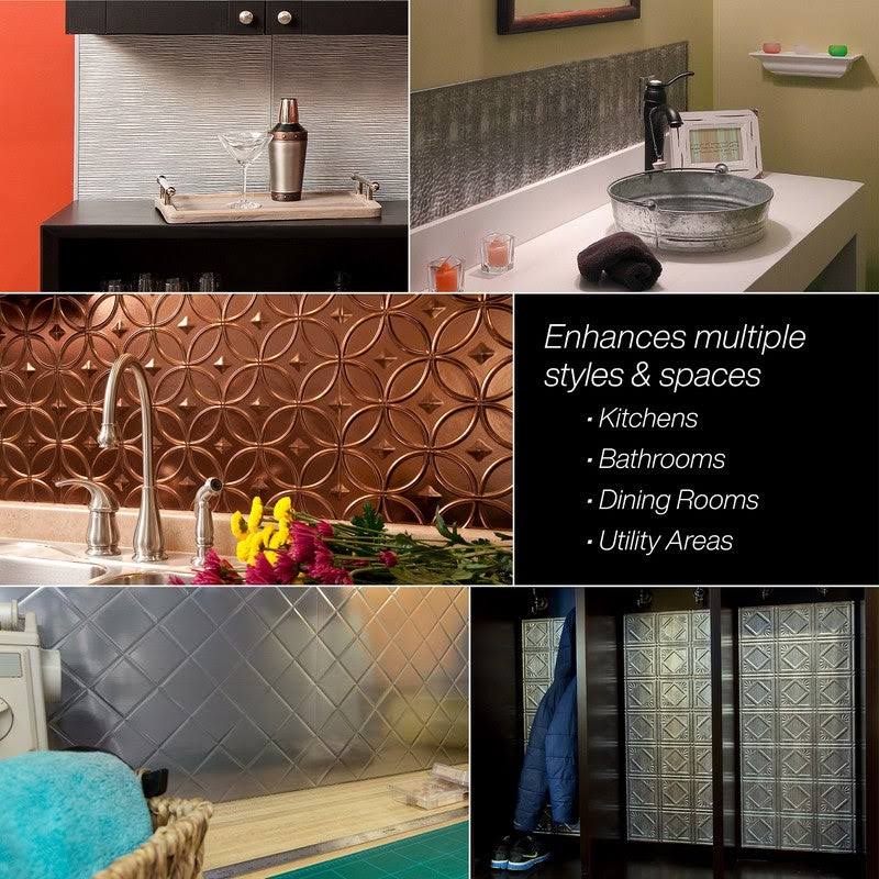 Crosshatch Silver Backsplash Kit C870