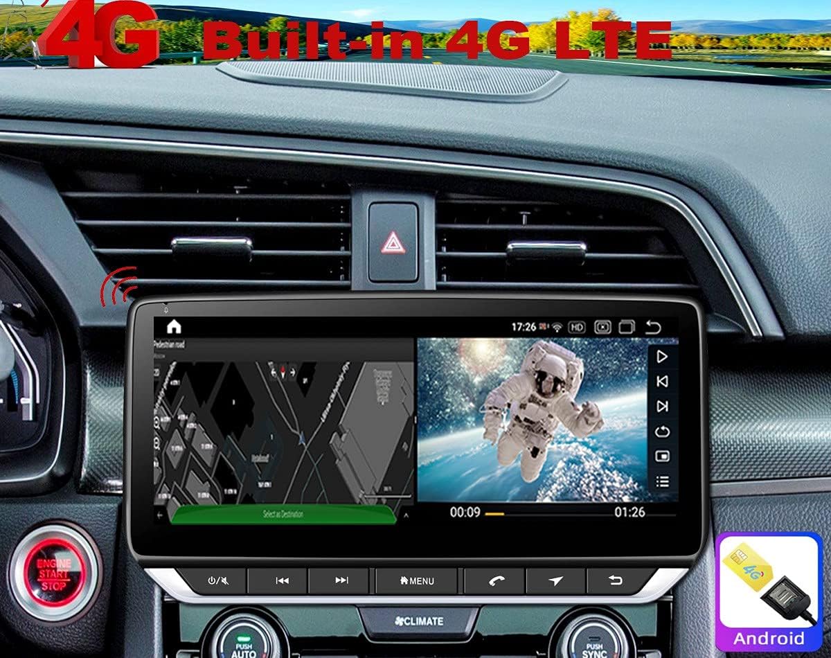 10.25inch Touch Screen Radio Replacement for Honda Civic 2016-2021 with Wireless Carplay Z439