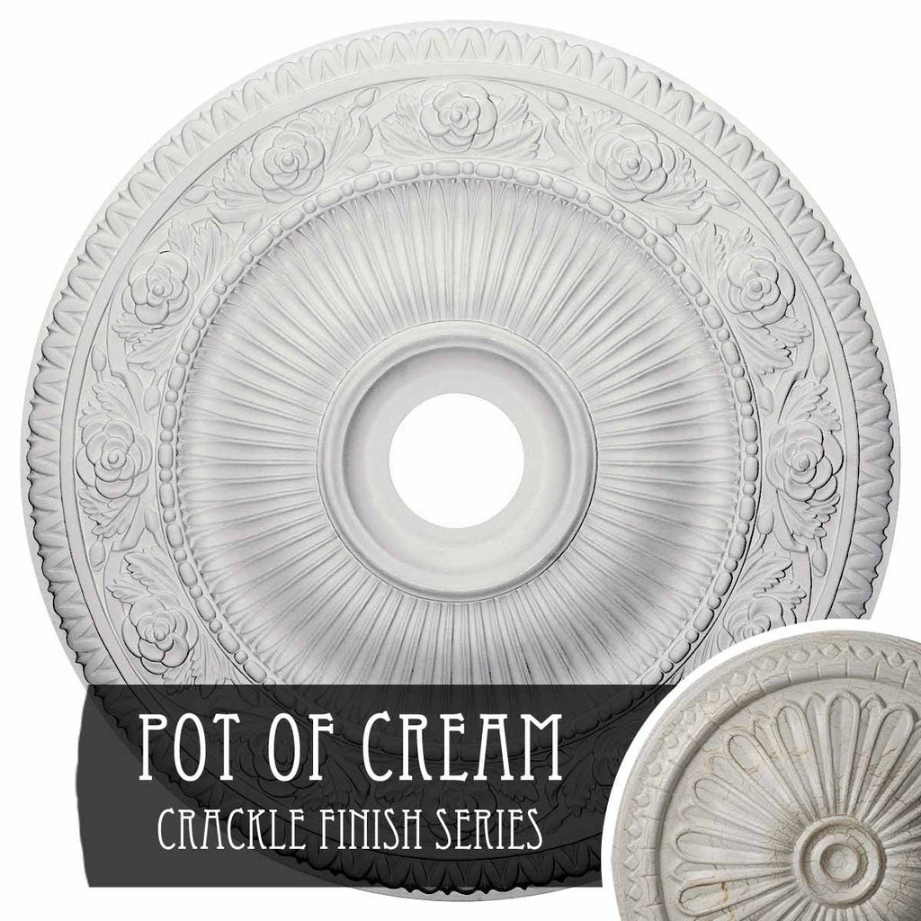 24 1/4x22OD x 3 7/8x22ID x 2x22P Hand-Painted Ceiling Medallion Y981270
