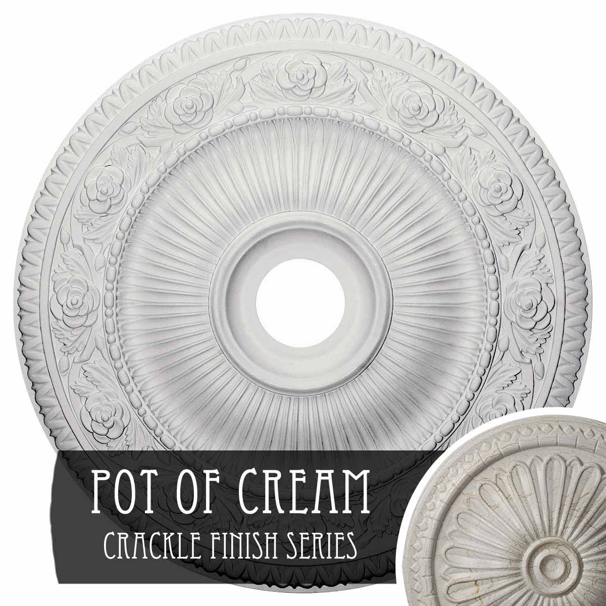 24 1/4x22OD x 3 7/8x22ID x 2x22P Hand-Painted Ceiling Medallion Y981270