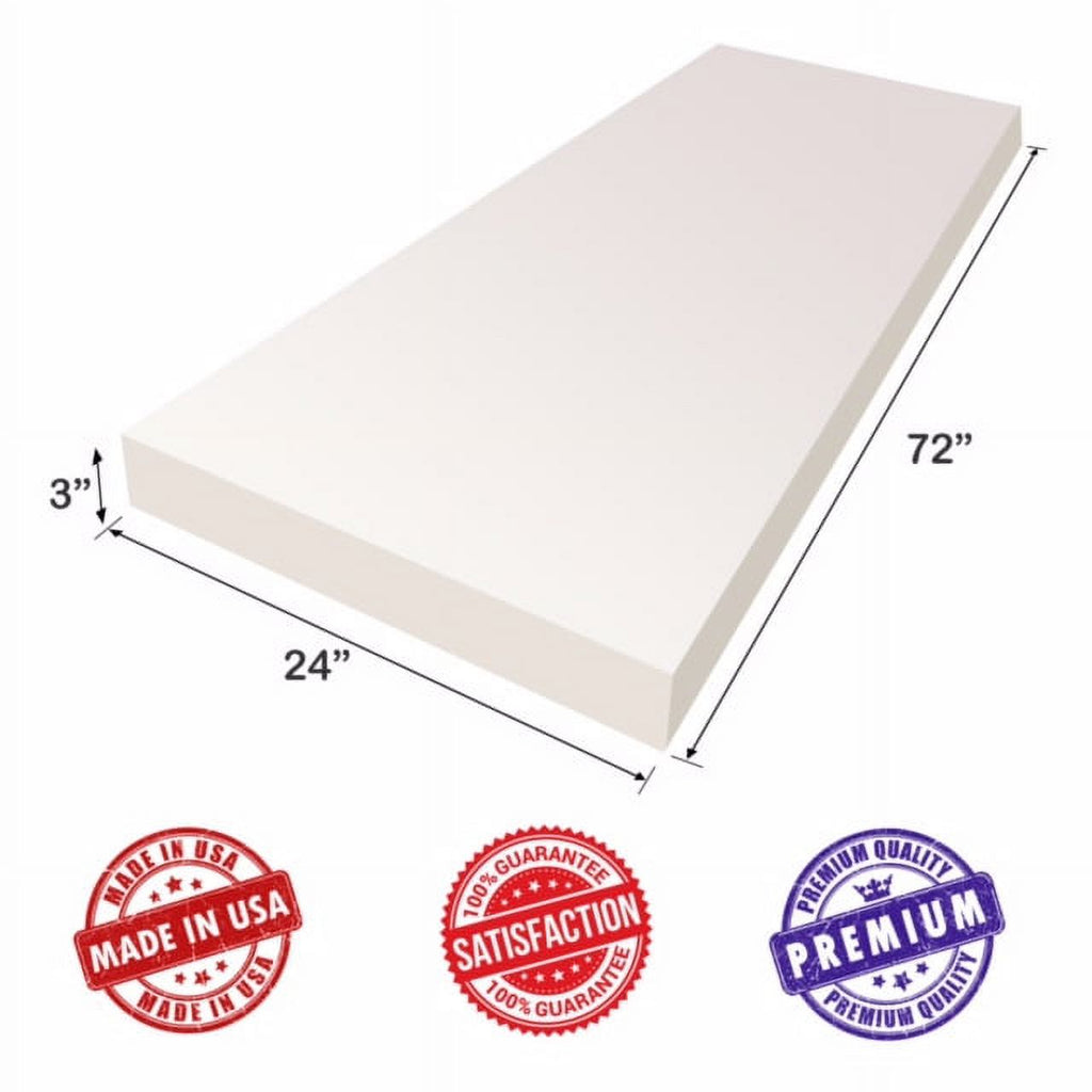 Upholstery Foam Cushion Sheet 3"x24"x72" High Density N13652