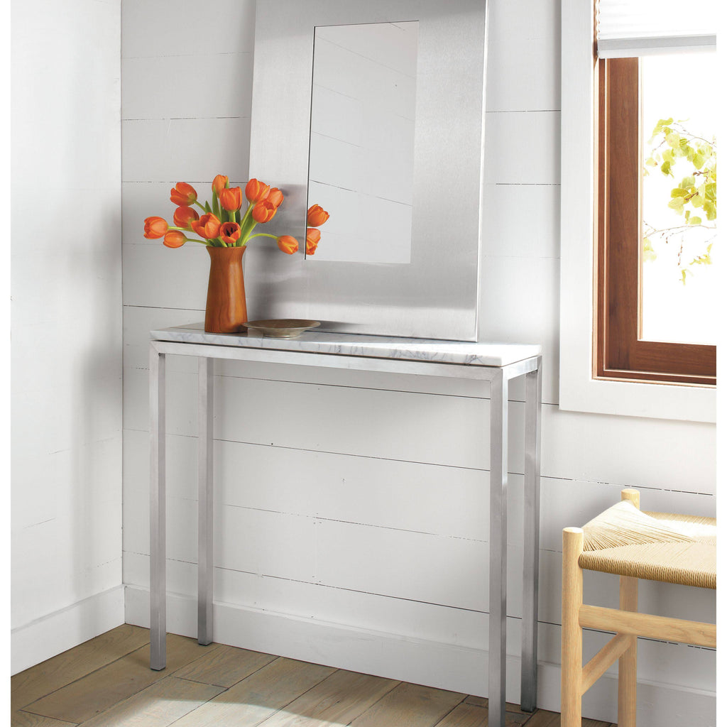 Walnut Console Table with Ocean Blue Base S893