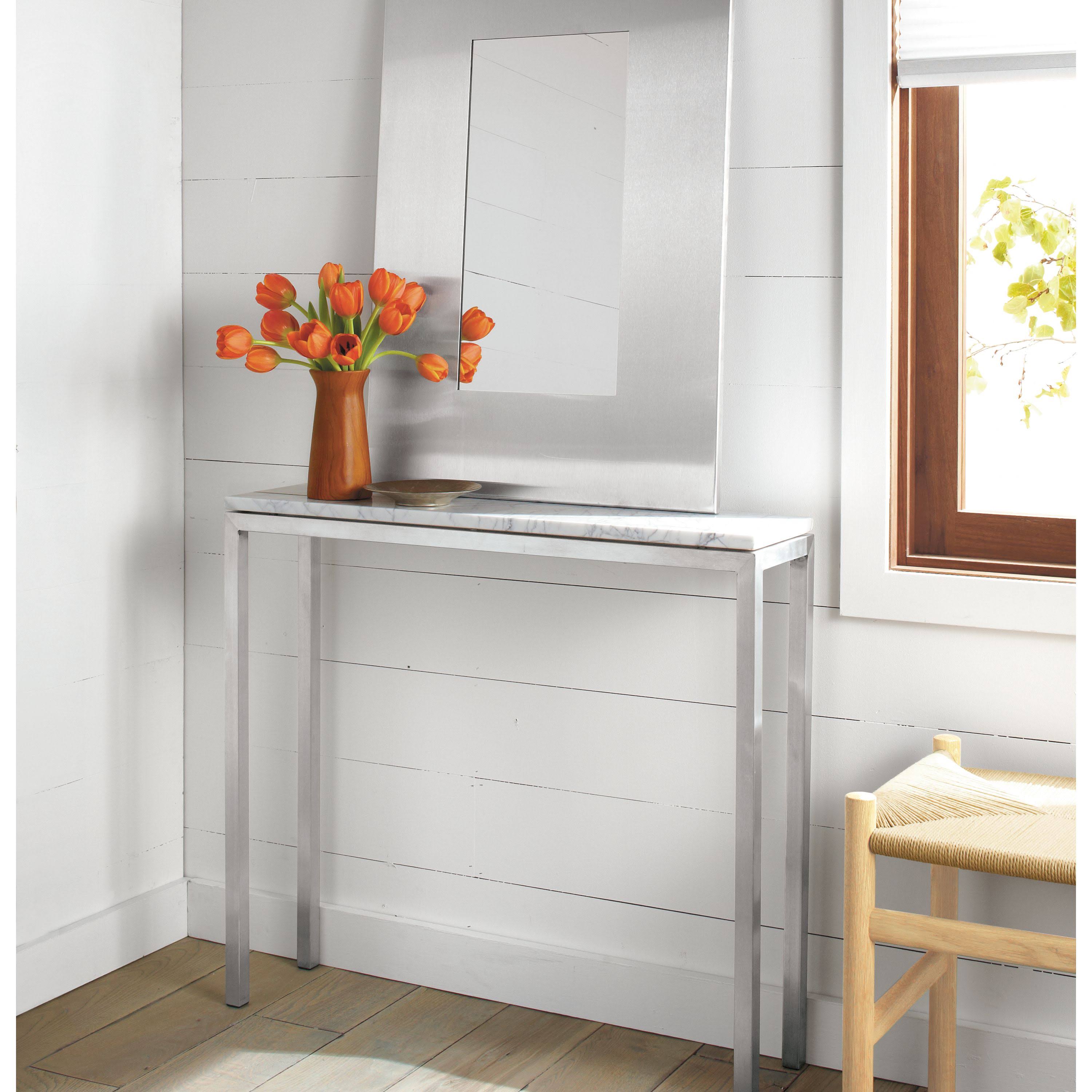 Walnut Console Table with Ocean Blue Base S893