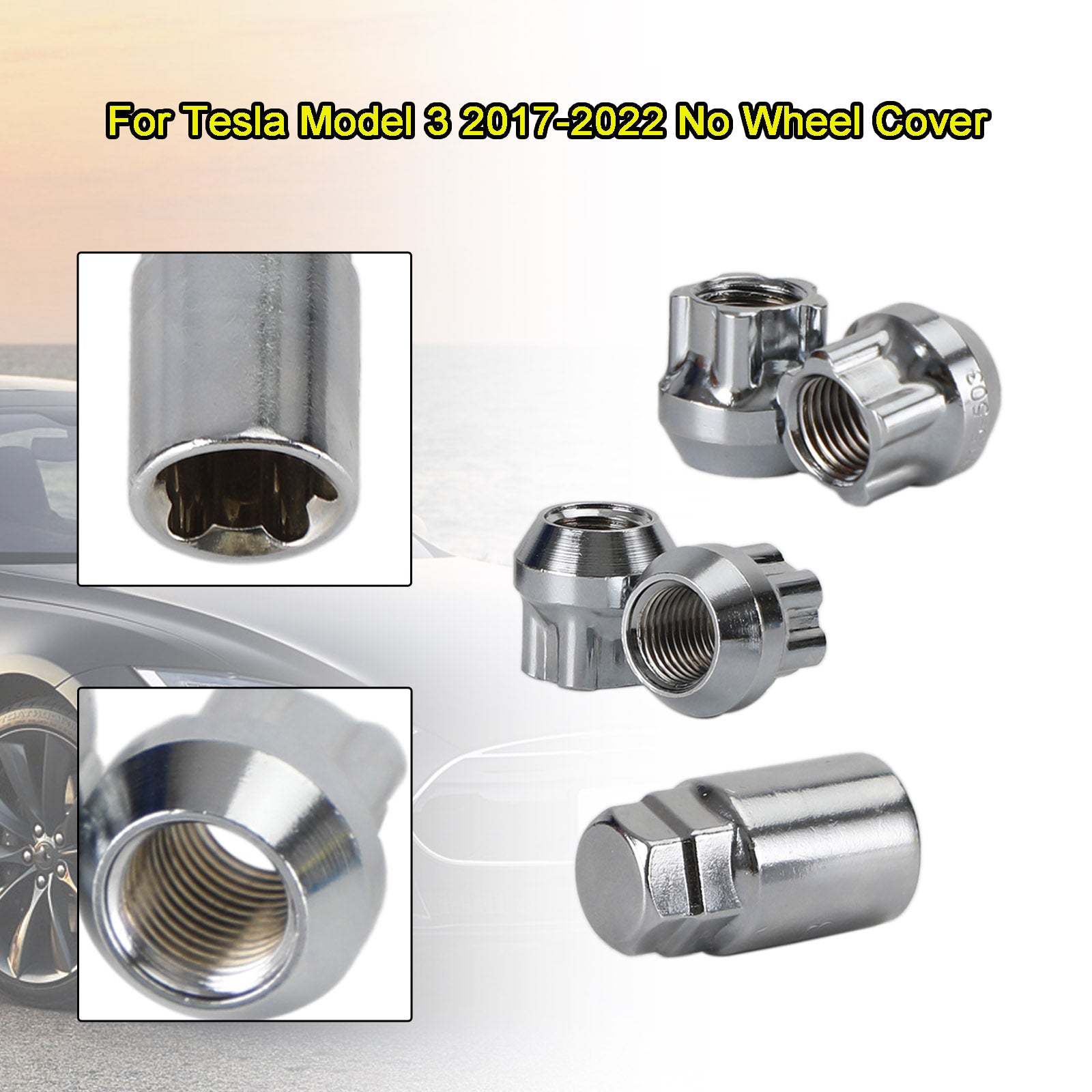 4PCS Chrome Wheel Lock Lug Nut M14x1.5 P9886