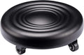 Brown Leather Rolling Stool with Swivel Caster Wheels M28539