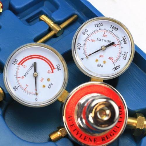 Blue Oxygen Acetylene Welding Cutting Torch Tool Kit with Regulator Twin Hose Carrying Case A81836