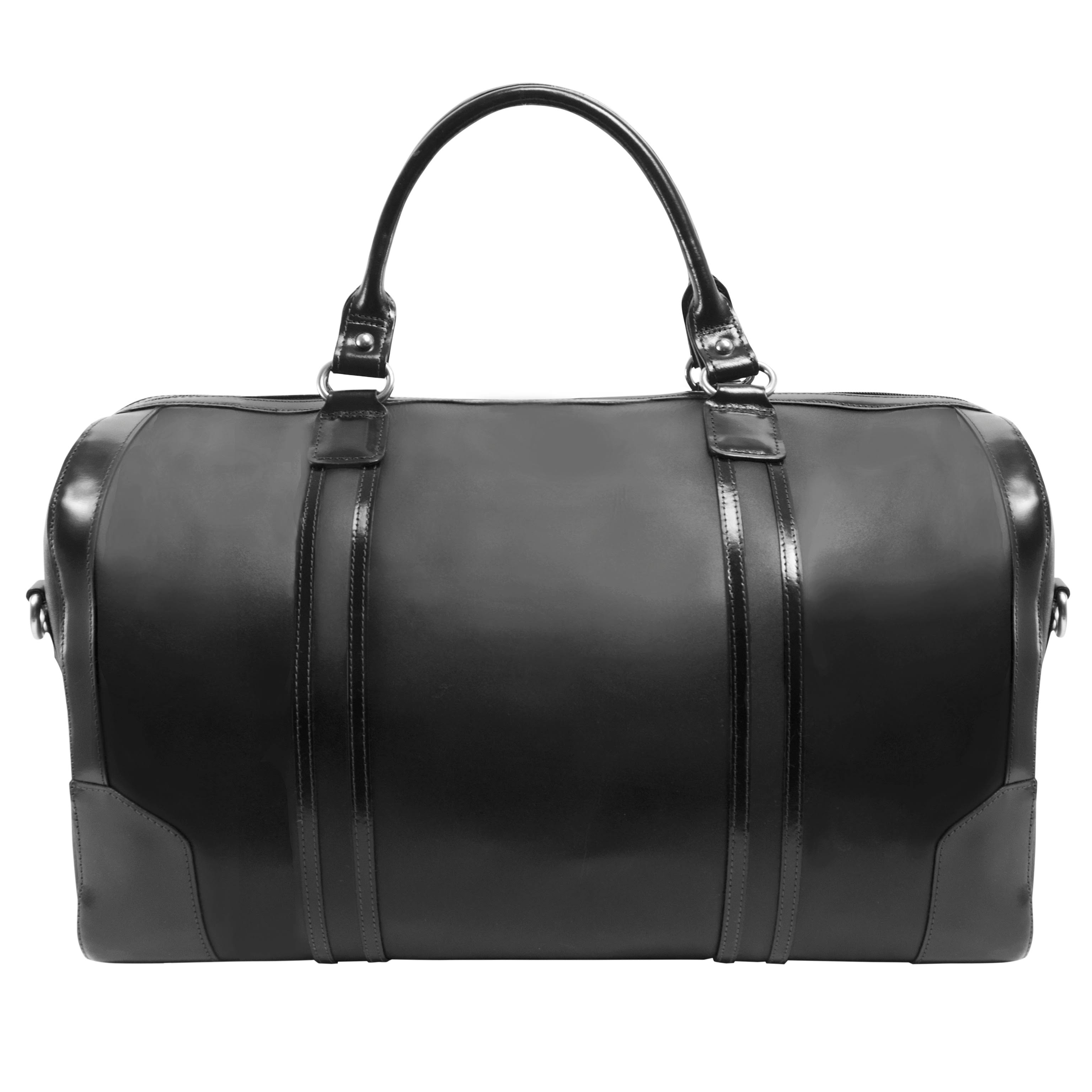 Black Leather Duffel D358519