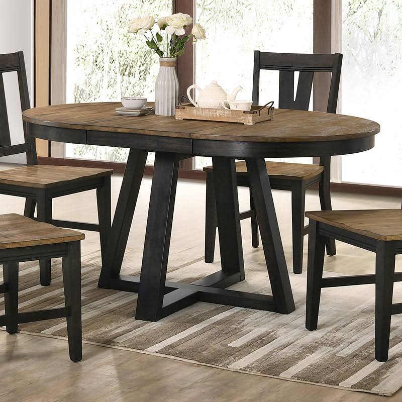 Brushed Brown Pecan Round Dining Table M432