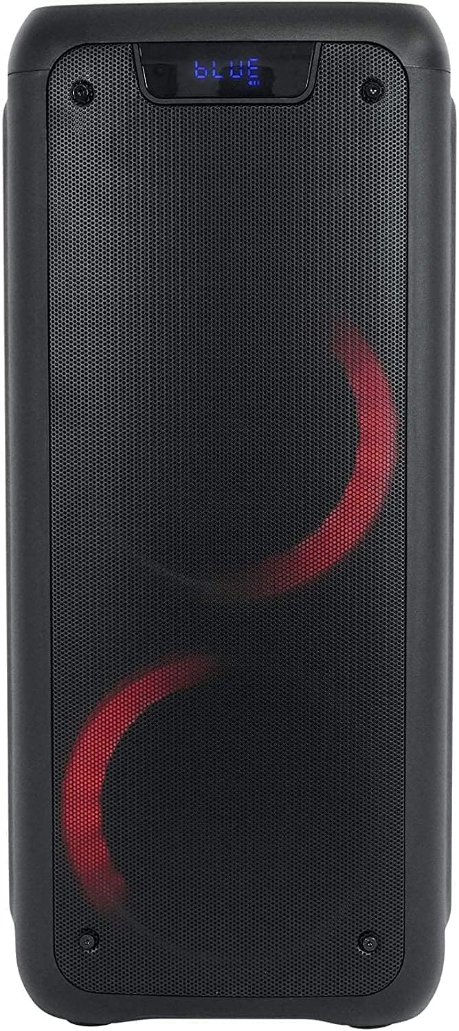 Dual 8 Inch Portable Bluetooth Speaker with Sound Activated Lights W550273