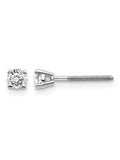 14K White Gold Diamond Solitaire Stud Earrings Q129371