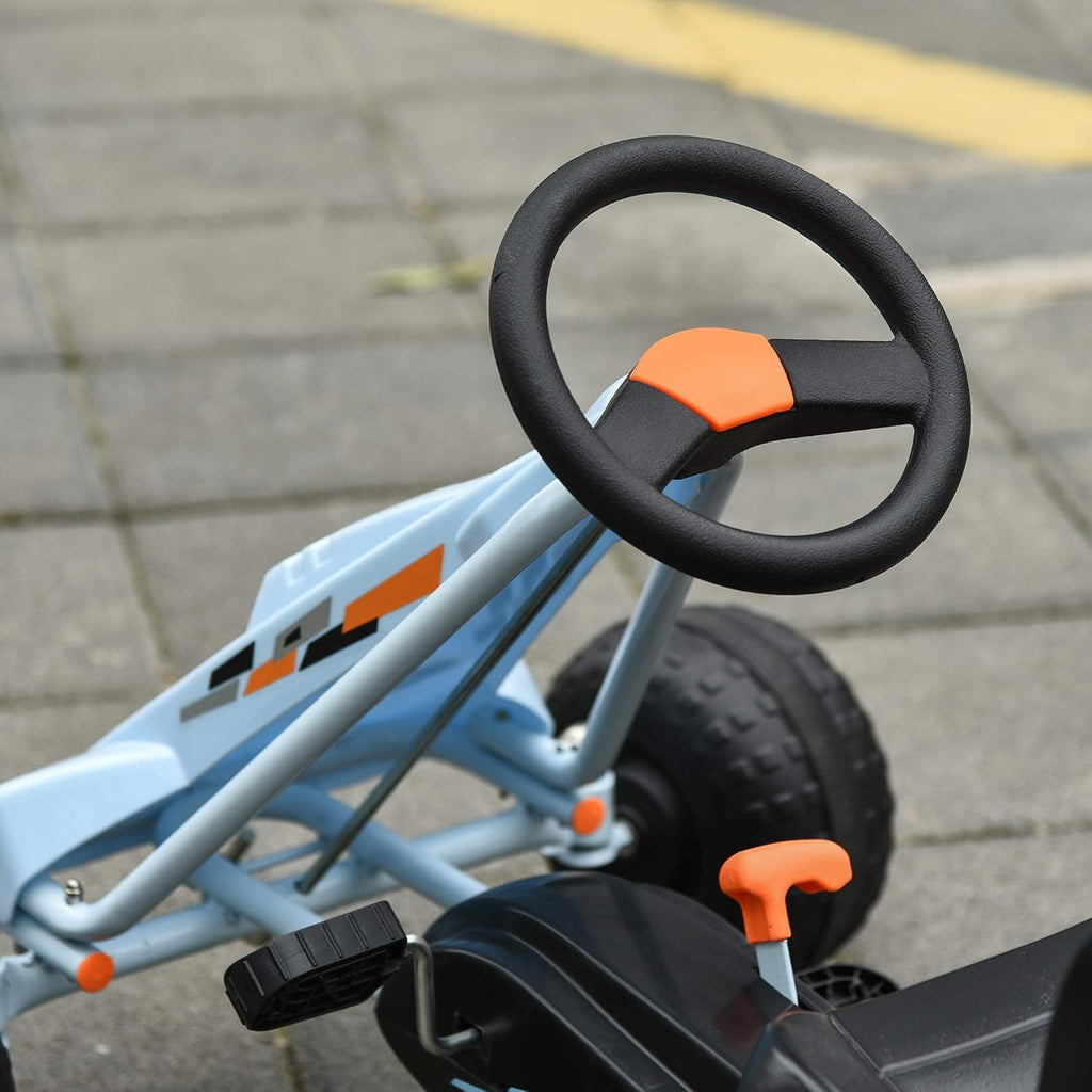 White Plastic Pedal Go Kart with Adjustable Seat U824