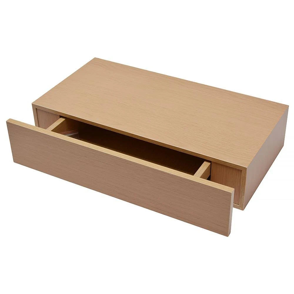 Floating Oak Finish Shelf with Drawer Z199232