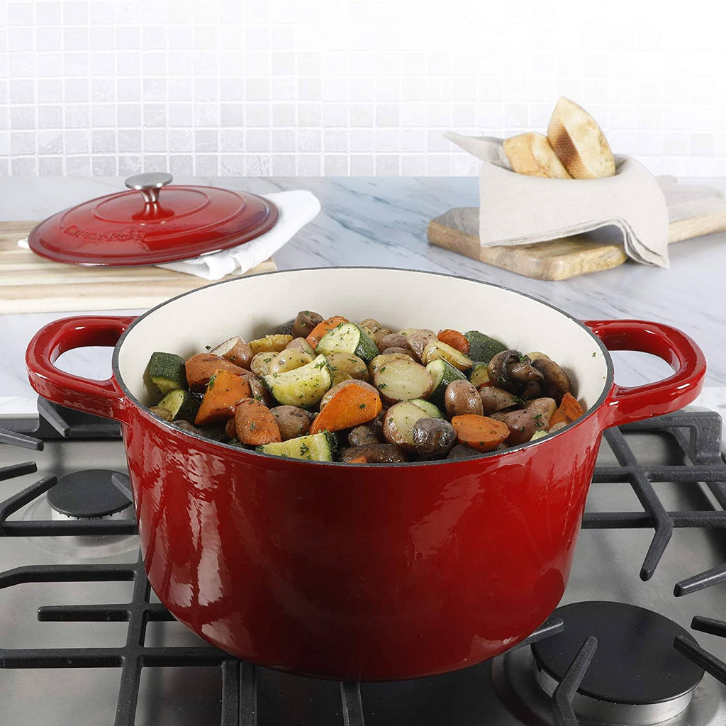 Scarlet Red 7-Quart Cast Iron Dutch Oven R290626