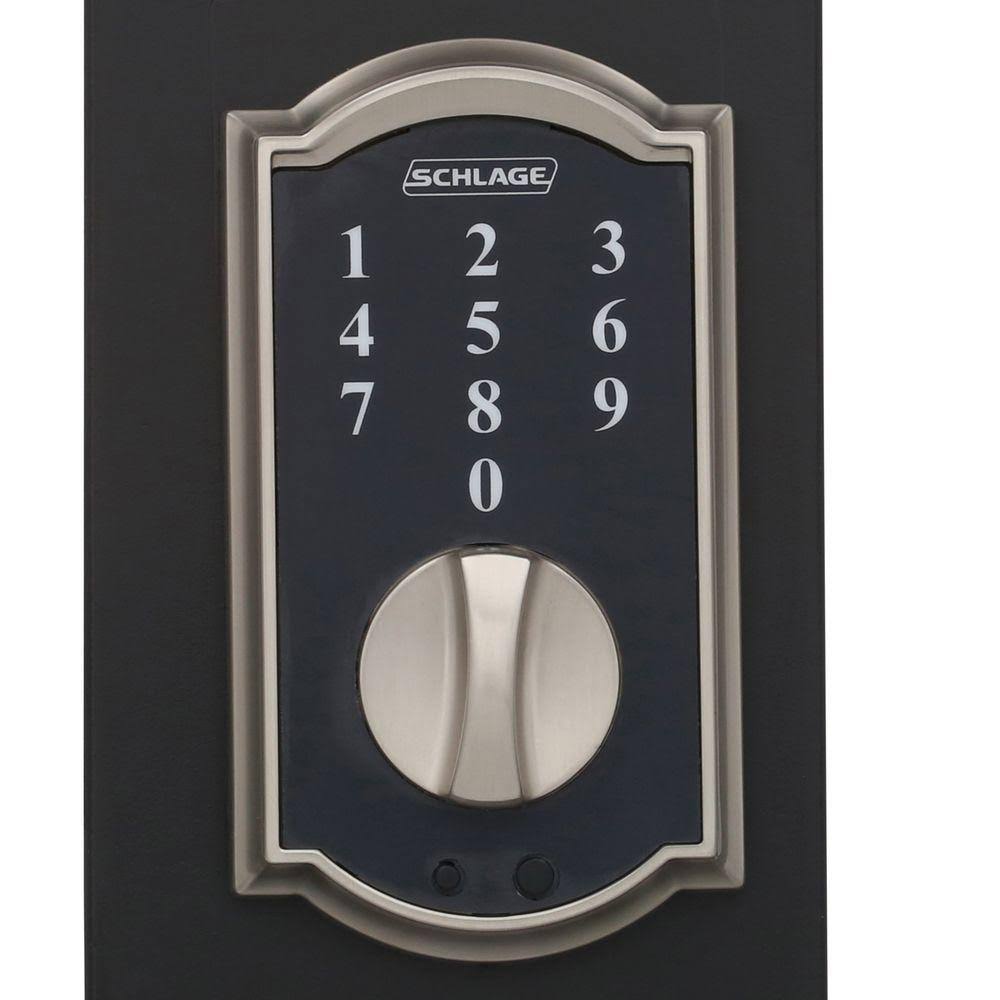 Satin Nickel Electronic Door Lock Deadbolt and Knob C34654