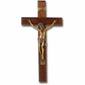 Walnut Wall Crucifix - 13 inch U462010