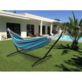 Deep Sky Blue Double Hammock with Steel Stand and Carrying Case D185151