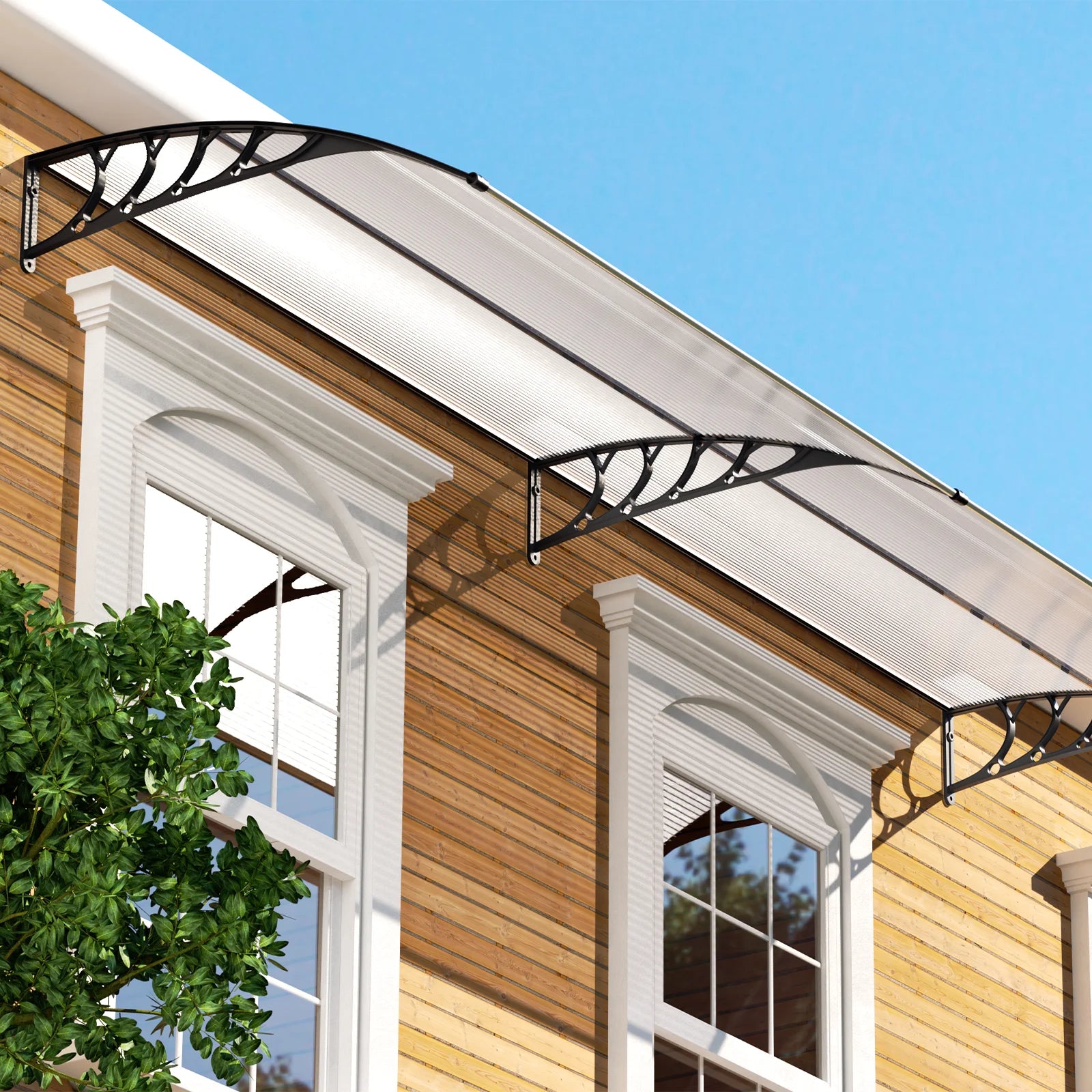 Black Polycarbonate Window Awning & Door Canopy I2923