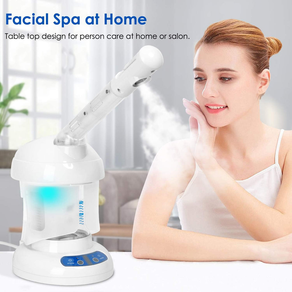 White Nano Ionic Facial Steamer with Extendable Arm A4572