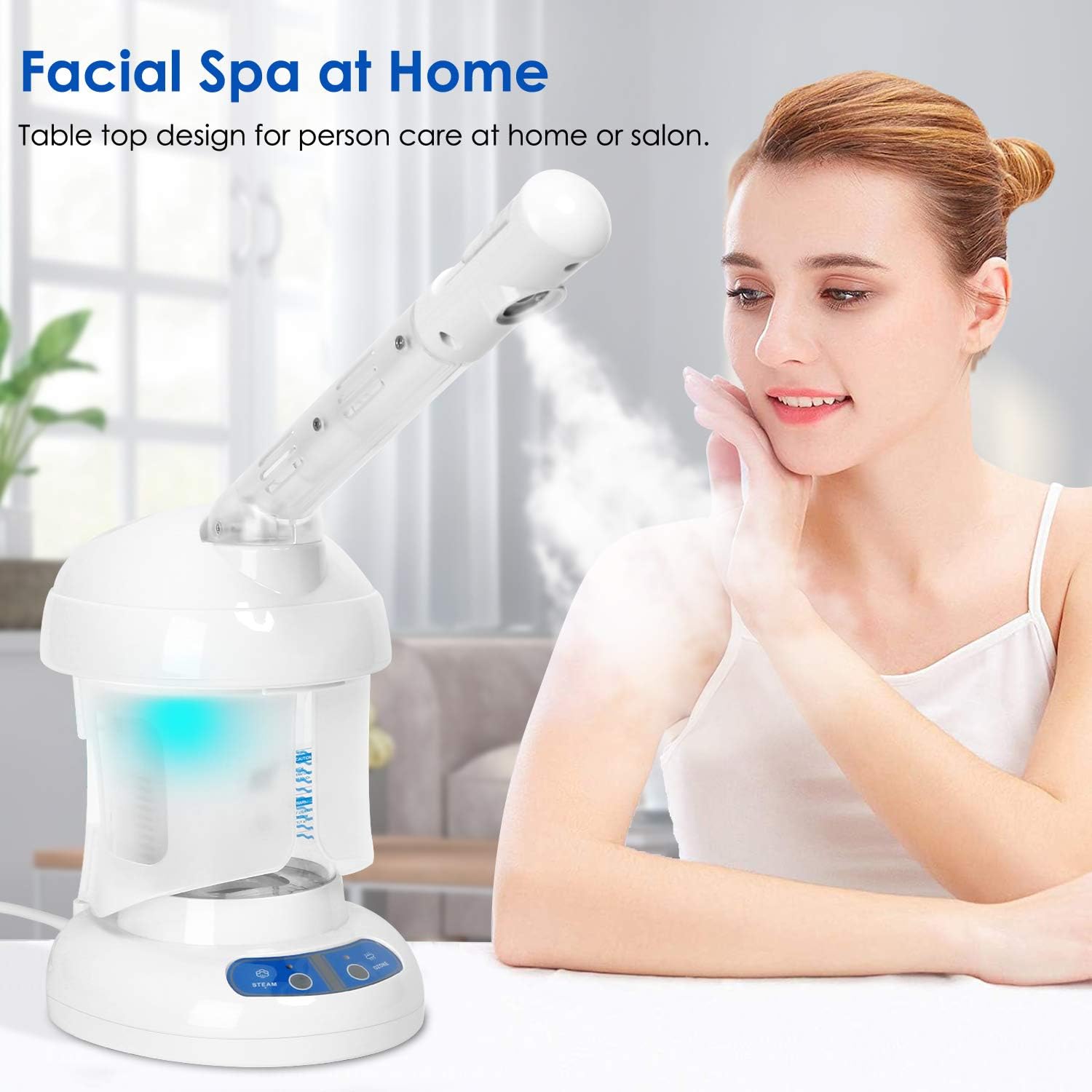 White Nano Ionic Facial Steamer with Extendable Arm A4572