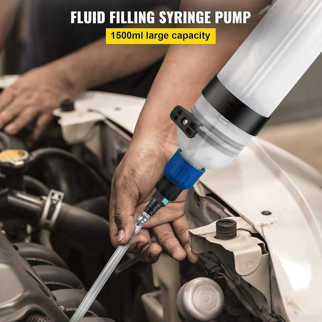 Transmission Fluid Pump Manual ATF Refill System Dispenser, Oil and Liquid Extractors 1.5 Liter, Tool Set with ATF Filler Adapters Pack of 2 D4654