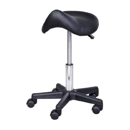 Black Faux Leather Saddle Stool R9311