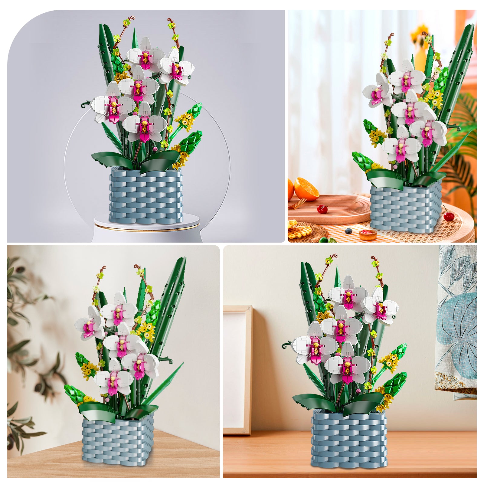 Flower Bouquet Orchid Lily and Strelitzia Building Block Model W815033