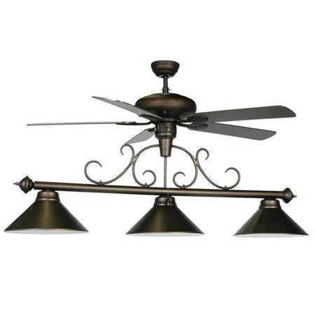 3-Light Billiard Light with Ceiling Fan C135