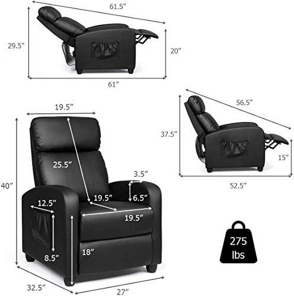 Moccha Massage Recliner Chair Ergonomic Adjustable Single Sofa with Padded Seat Backrest Footrest Remote Control C503773