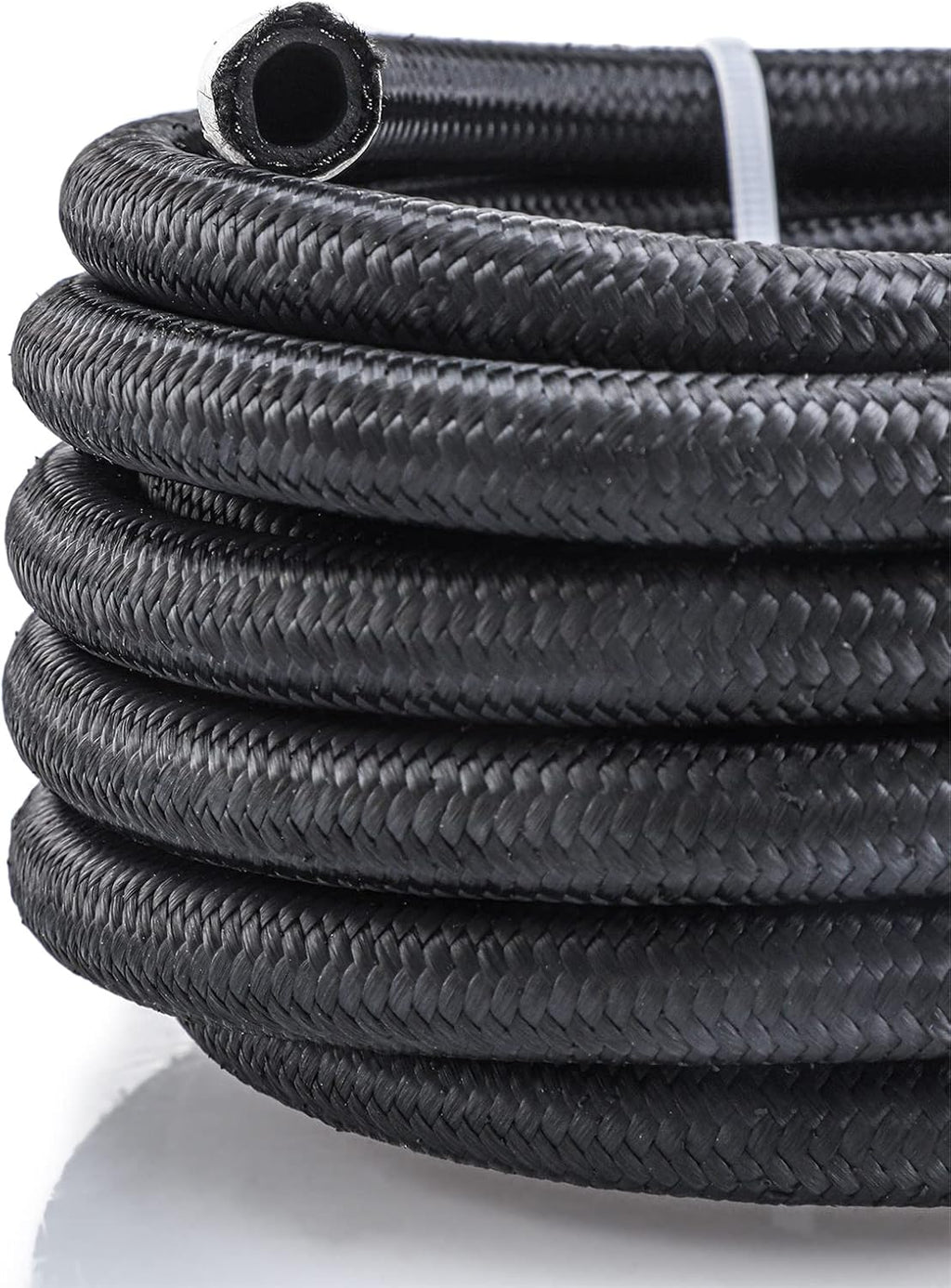 6AN 20FT Nylon Braided Fuel Line Hose Fitting Kit CPE Material Black (3/8" ID) Pack of 2 N44551