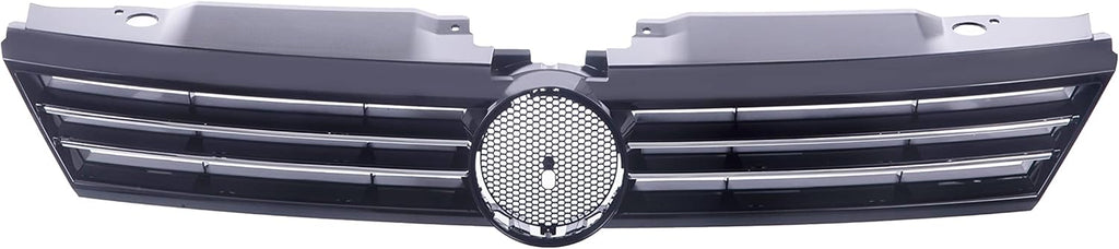 Front Grille Grill Assembly With Chrome Shell Molding With Black Insert Pack of 2 V21766