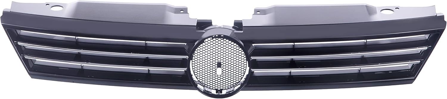 Front Grille Grill Assembly With Chrome Shell Molding With Black Insert Pack of 2 V21766