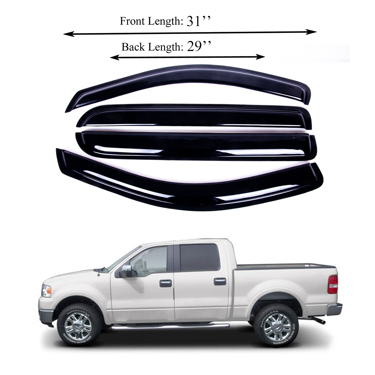 Acrylic Window Visor Sun Rain Deflector Guard U313522