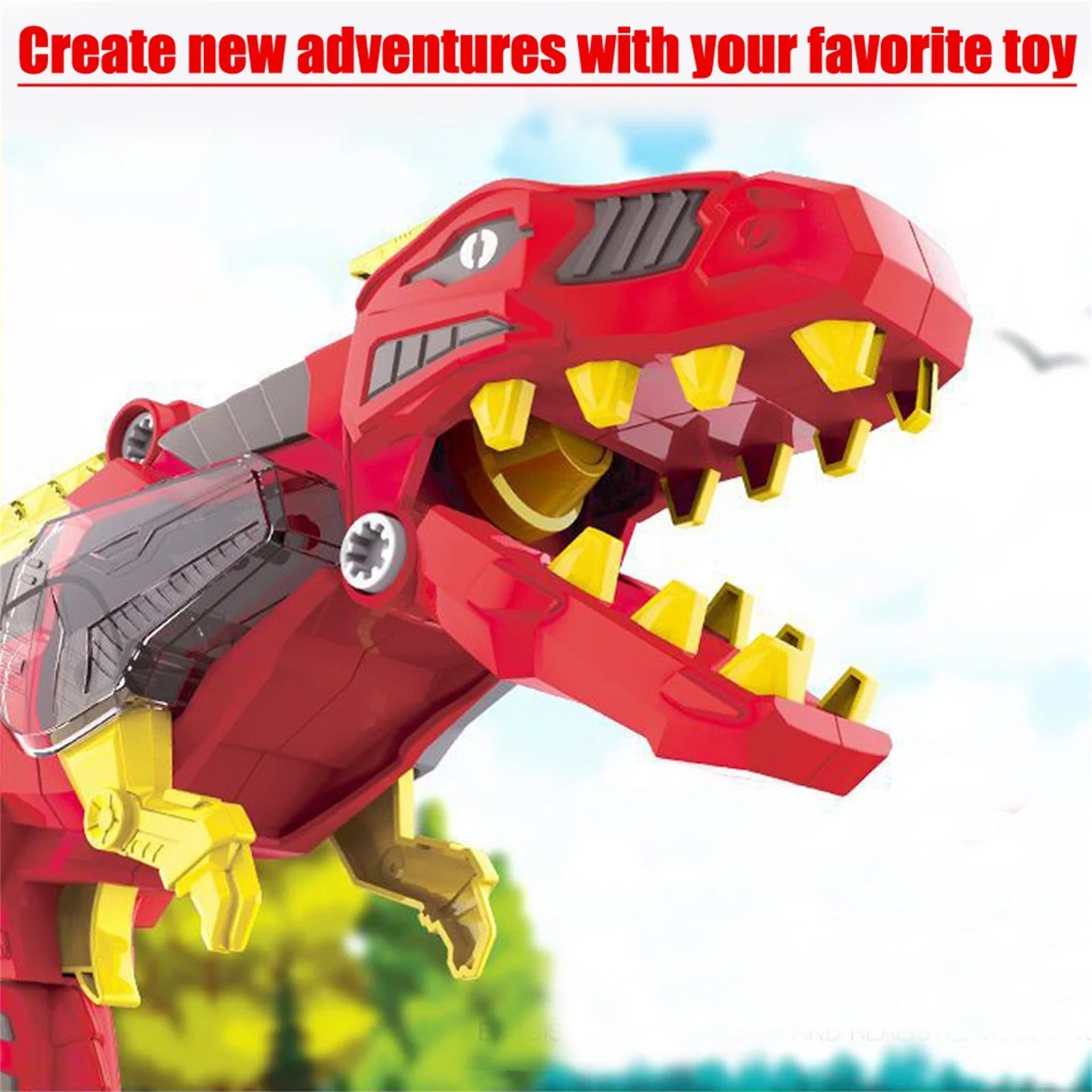 Transforming Dinosaur Toy Lights Sound 3 in 1 Charge Morpher Toy C6841