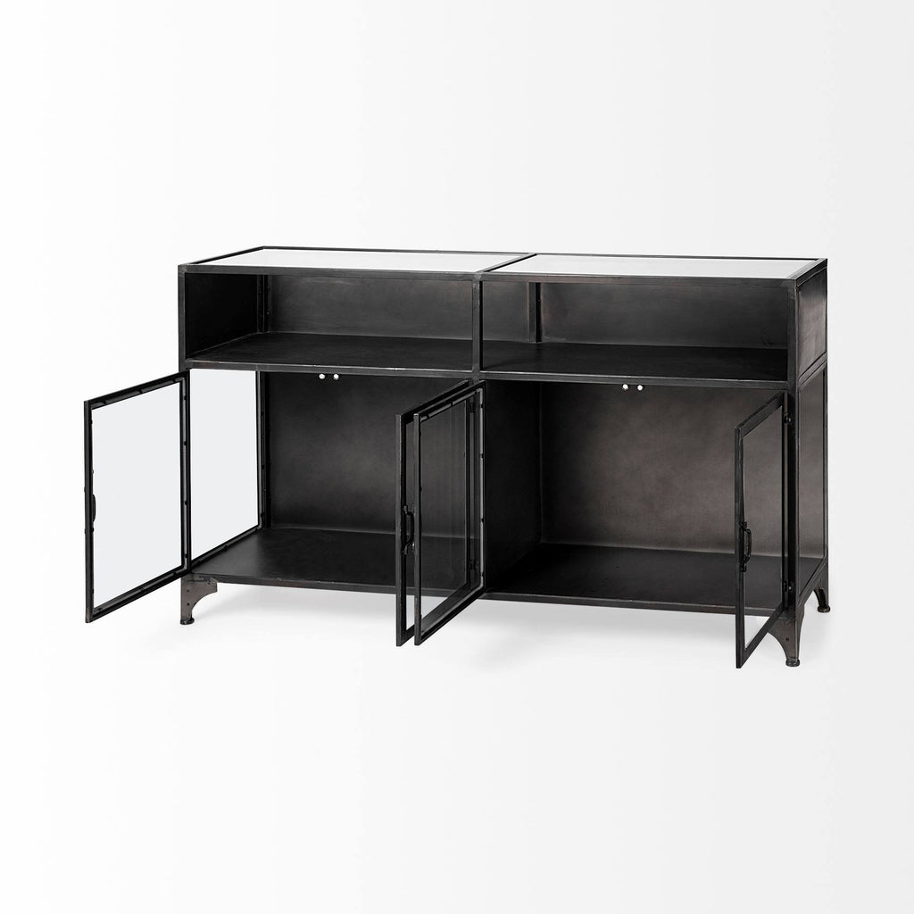 Black Metal Glass Door Display Cabinet Z355160