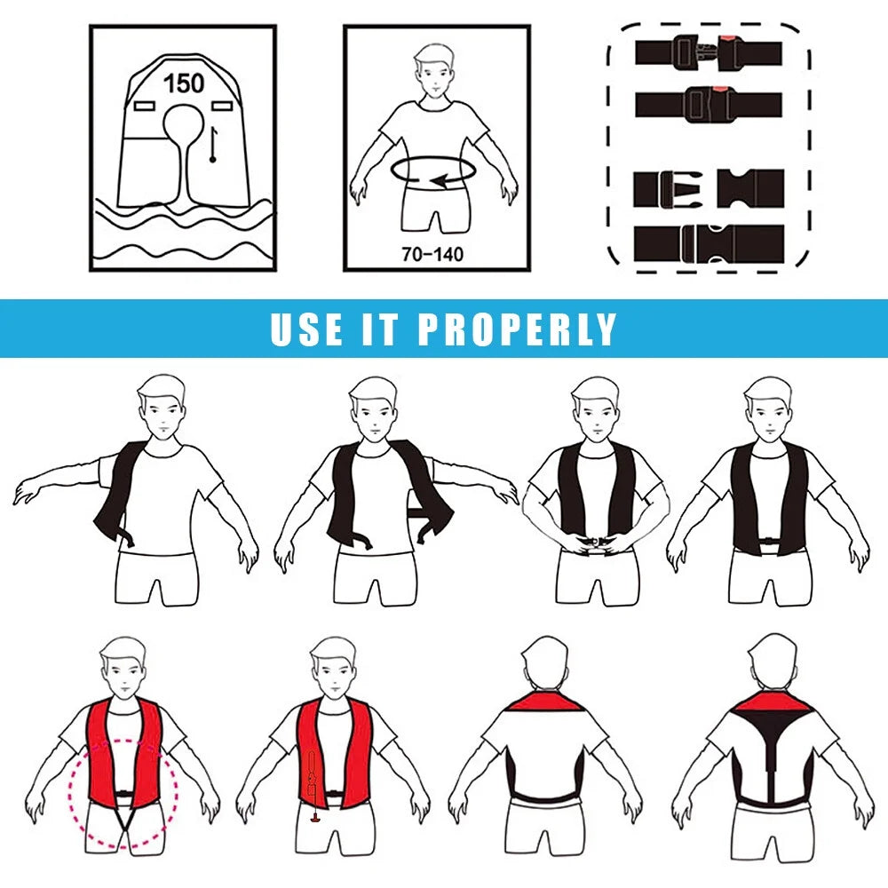 Auto Inflatable Adult Life Jacket Safety Float Suit K400459