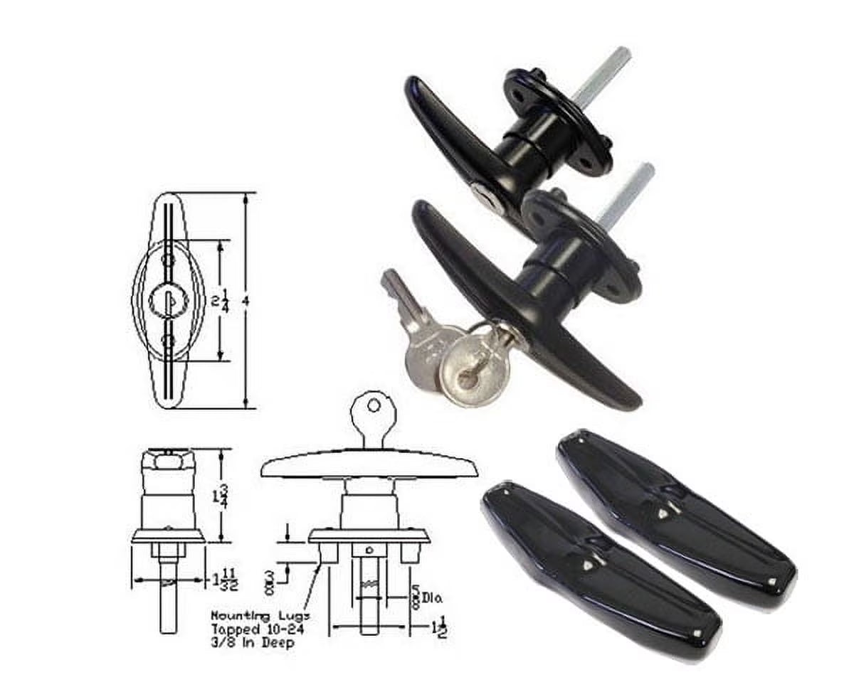 Pair Set Locking T-Handles with Dust Covers P57627