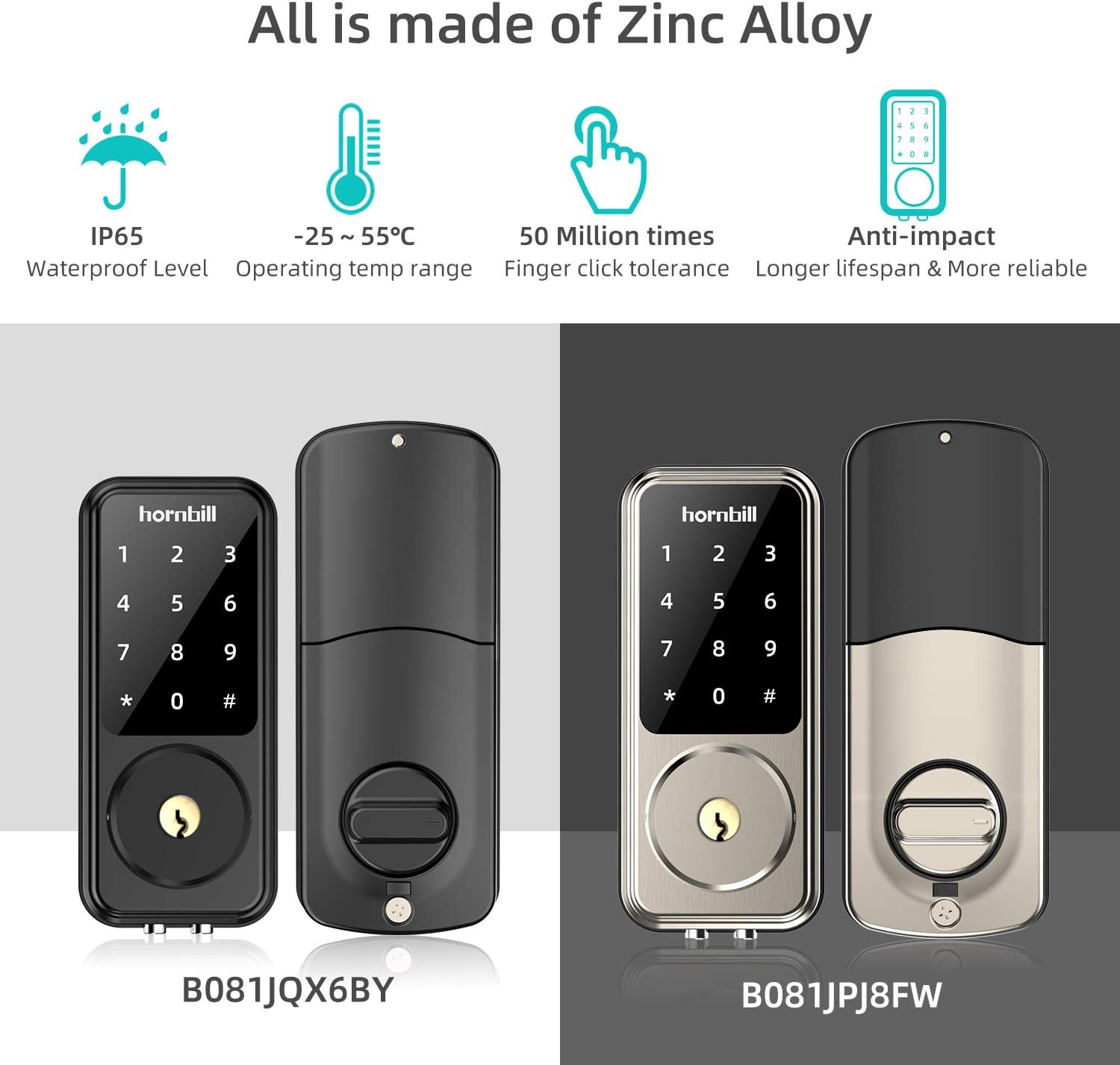 Smart Door Lock with Keypad Deadbolt Digital Electric Door Lock R7382