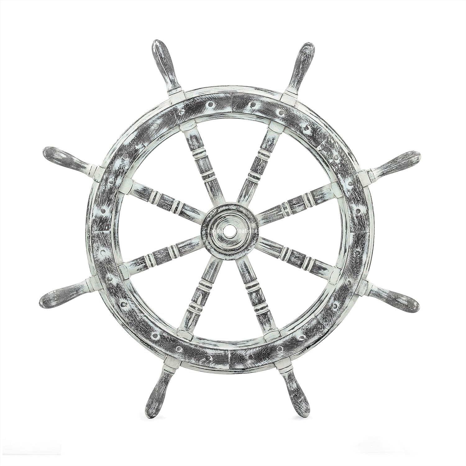 12 Inches Dark Rosewood Wooden Ship Wheel Wall Decor, Pack of 2 M925