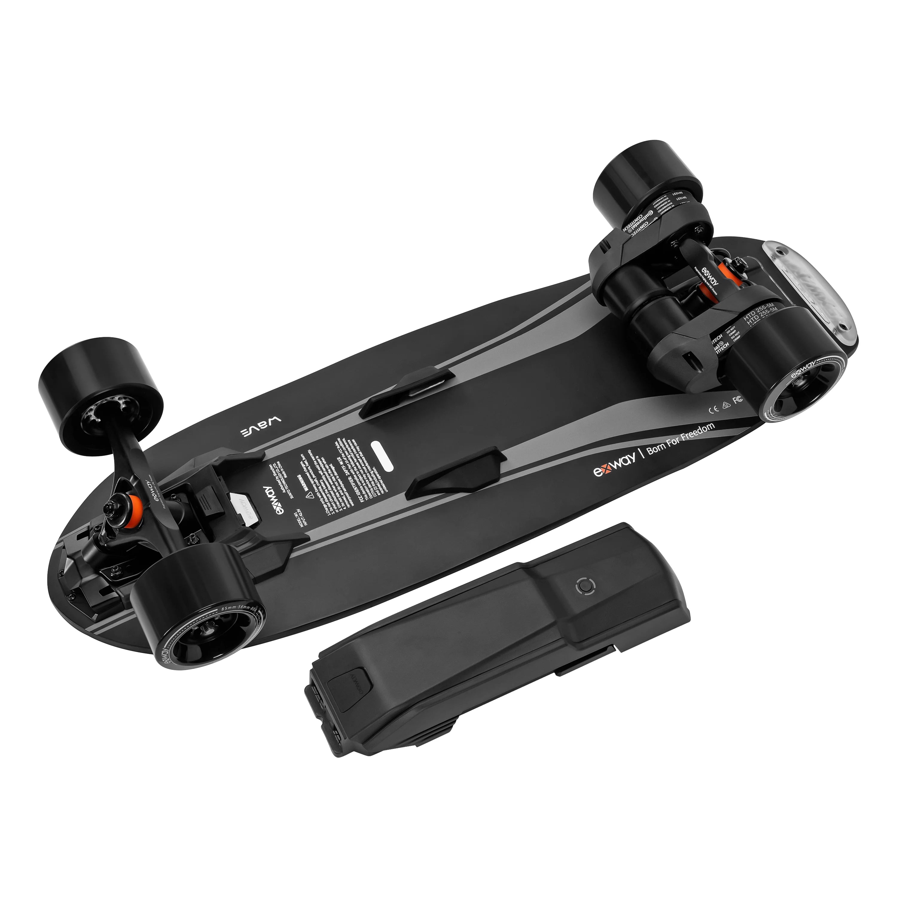 Electric Skateboard with Remote, Speed 23mph, Range 13miles, Quick-Swap Battery, IP55 Waterproof R5533