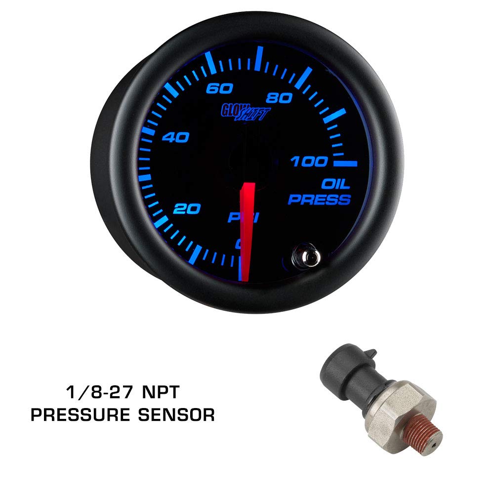 Black 7 Color 100 PSI Oil Pressure, Water Temperature, Transmission Temp & Volt Gauges with Quad Pillar Pod T8408
