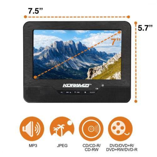 Portable 7 inch Dual Screen DVD Player with Rechargeable Battery Y36740