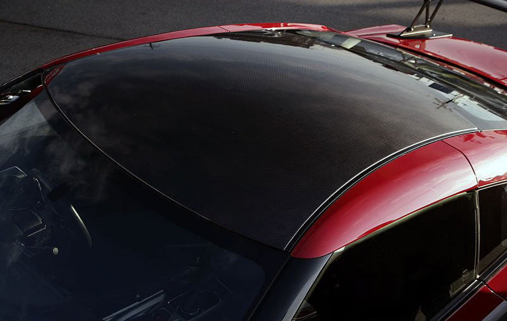 Black Carbon Fiber Protective Roof Panel Overlay Vinyl Film P947