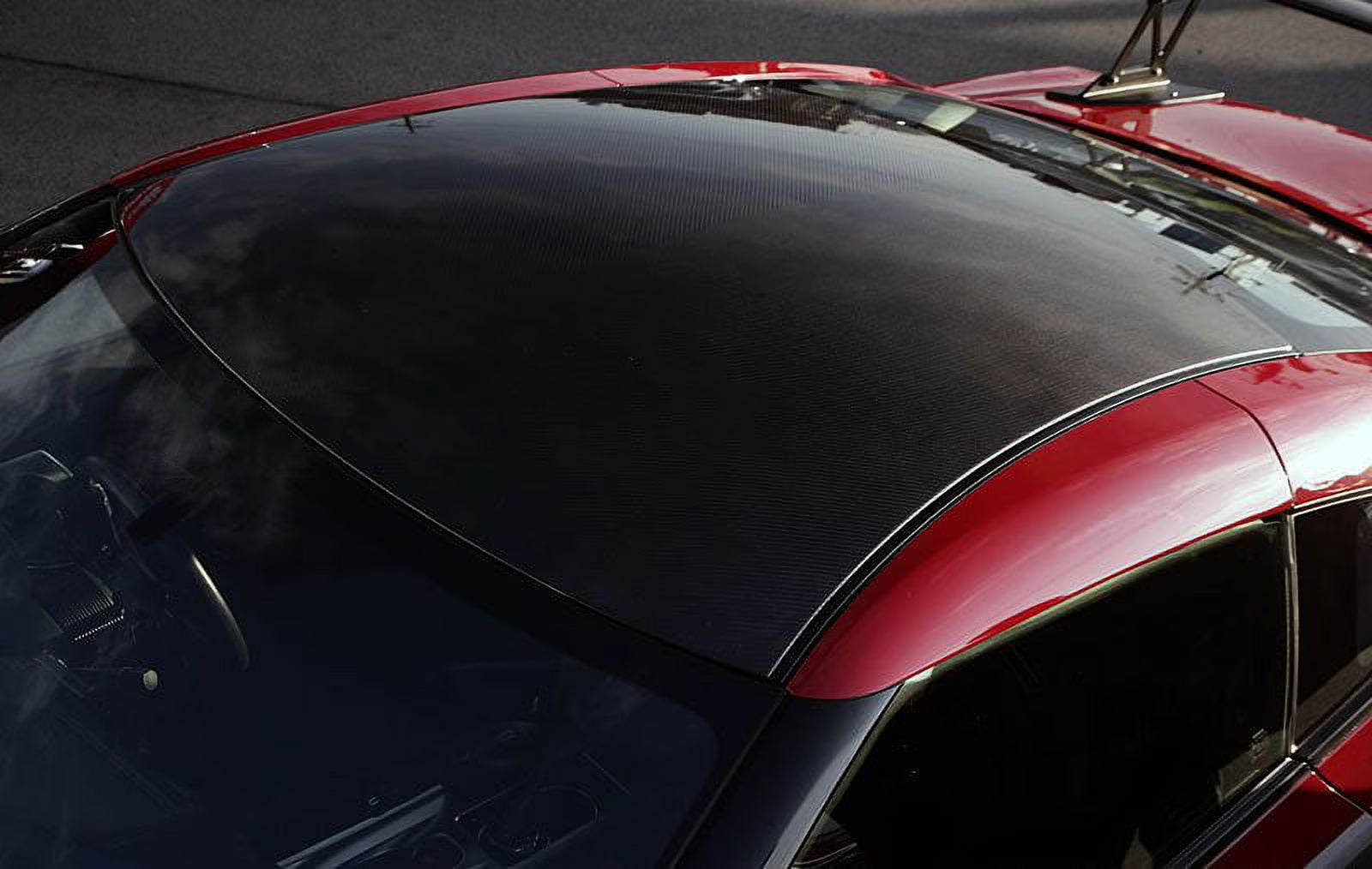 Black Carbon Fiber Protective Roof Panel Overlay Vinyl Film P947