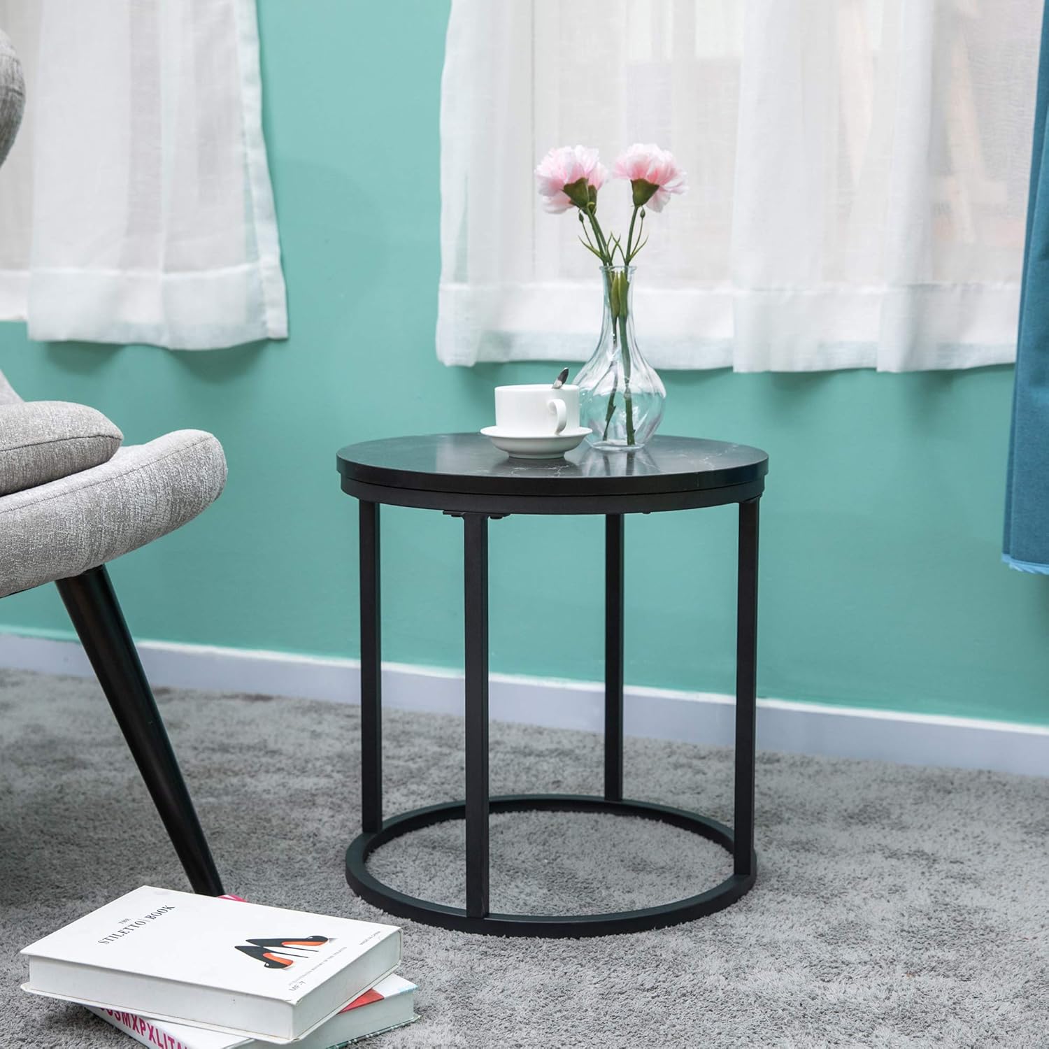 Black End Table Set of 2 P183